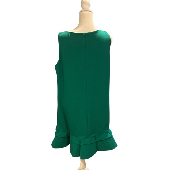 Badgley Mischa Green A line ruffle knee length dress size 12 NWT - Picture 2 of 5